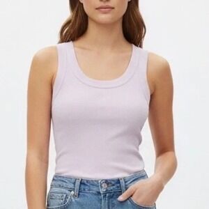 American Giant Ribbed Tank Top Lilac Purple Racerback Women's M Made in USA
